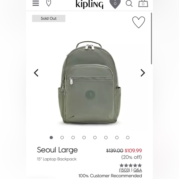 Kipling Handbags - Kipling Stylish Green Backpack
